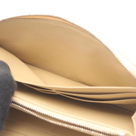 Bottega Veneta Intrecciato Round Long Wallet, Leather, Women's, Beige - Picture 7 of 8